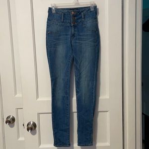 High waisted skinny jeans